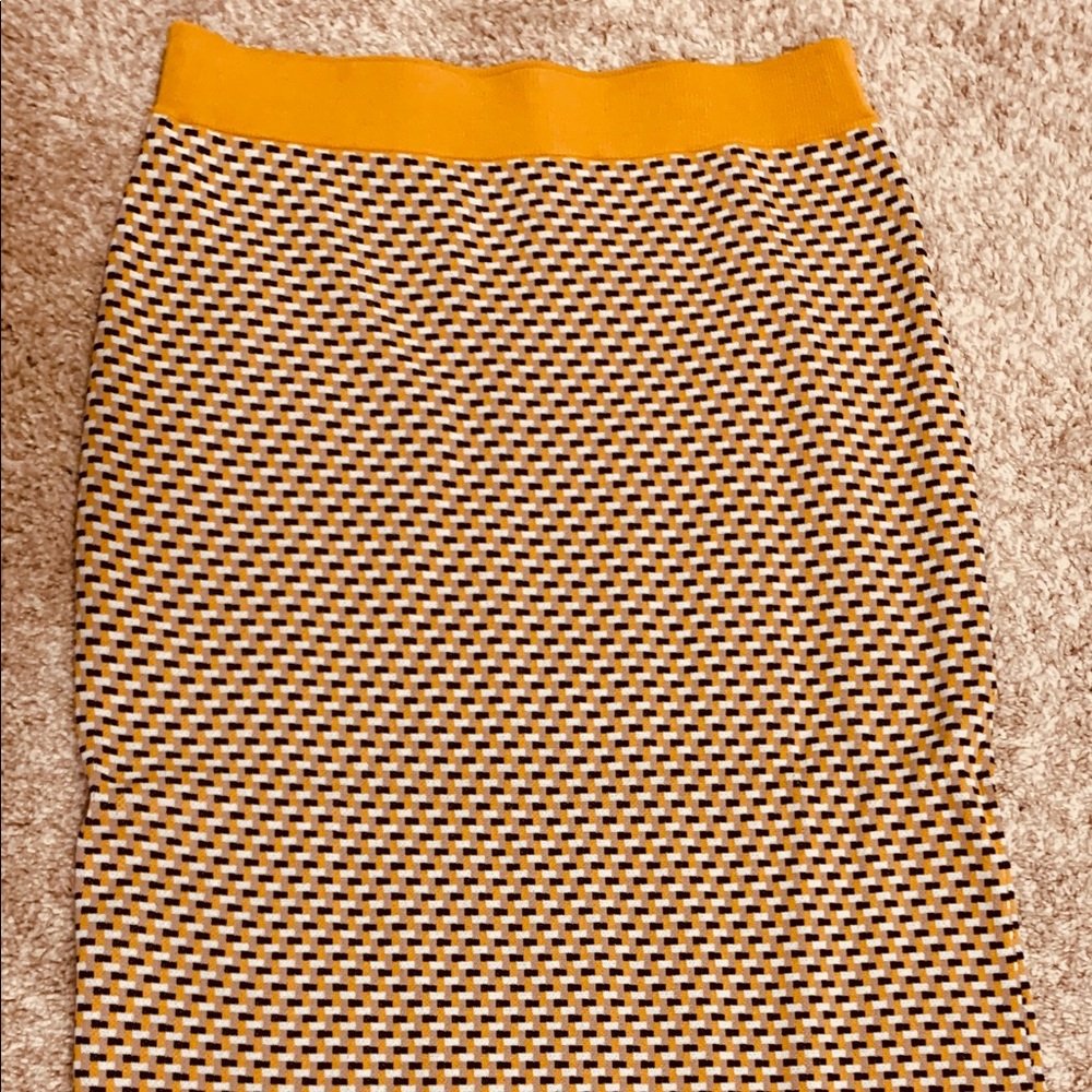 Long mustard color skirt